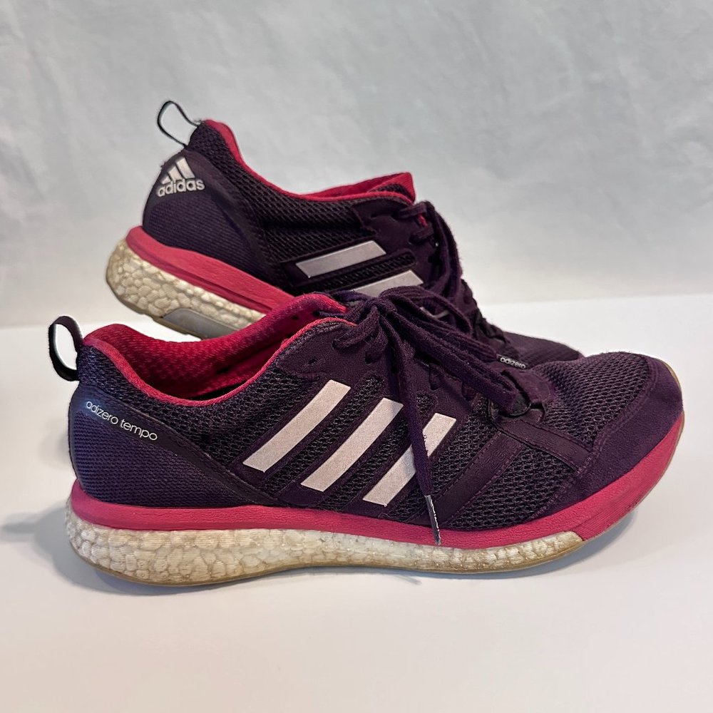 Adidas Adizero Tempo Boost 9 Purple Pink Running Shoes Wms 8